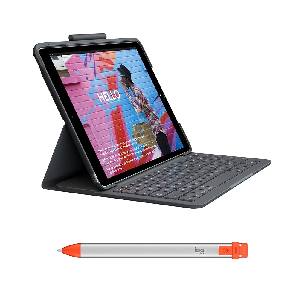 iPad 第五世代 本体 128GB + SLIM FOLIO Logicool Amazon.com: Logitech iPad Slim Folio: Case with Wireless